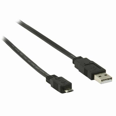 Platte USB 2.0-Kabel | A Male - Micro-B Male | 1,0 m | Zwart