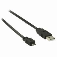 Platte USB 2.0-Kabel | A Male - Micro-B Male | 1,0 m | Zwart - thumbnail