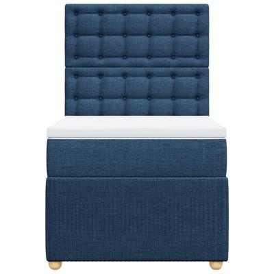 Boxspring met matras stof blauw 100x200 cm - thumbnail