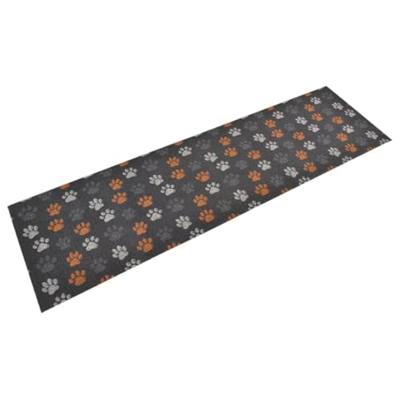 VidaXL Keukenmat wasbaar potenprint 45x150 cm fluweel