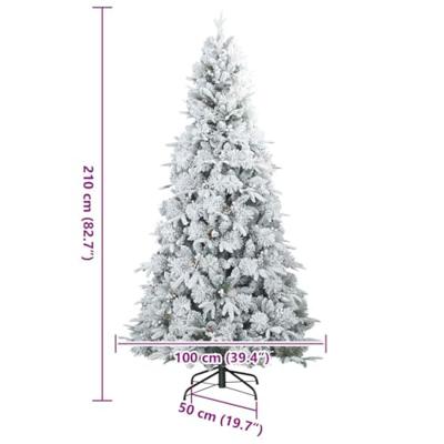 VidaXL Kunstmatige inklapbare kerstboom wit 210 cm pe en pvc