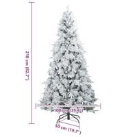 VidaXL Kunstmatige inklapbare kerstboom wit 210 cm pe en pvc - thumbnail