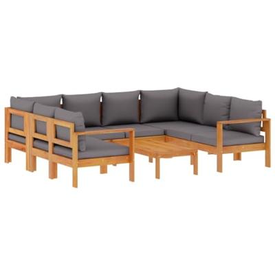 6-delige Loungeset met kussens massief acaciahout 6-delige Loungeset met kussens massief acaciahout