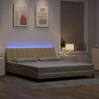 Bedframe zonder matras "Hanko" stof crèmekleurig 180x200 cm - thumbnail