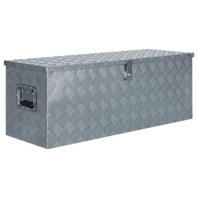 VidaXL Aluminium kist 110,5x38,5x40 cm zilverkleurig VidaXL Aluminium kist 110,5x38,5x40 cm zilverkleurig