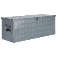 VidaXL Aluminium kist 110,5x38,5x40 cm zilverkleurig - thumbnail