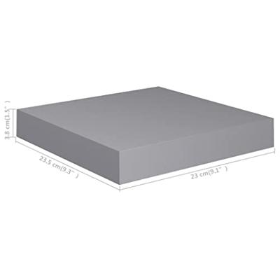 Wandschappen zwevend 2 st 23x23,5x3,8 cm MDF grijs
