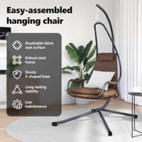 VidaXL Hangende ei-stoel koffiebruin 94 x 107 x 196,5 cm staal - thumbnail