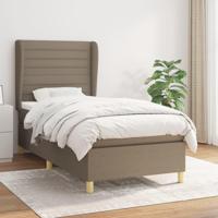 Boxspring met matras stof taupe 90x200 cm - thumbnail