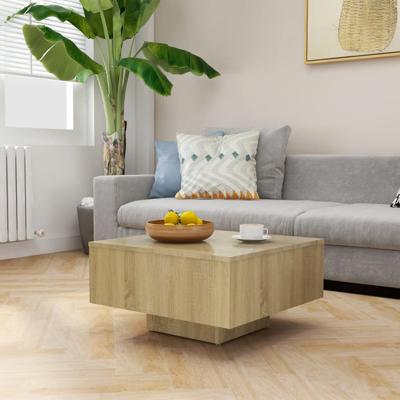 VidaXL Salontafel 60x60x31,5 cm bewerkt hout sonoma eikenkleurig