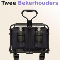 Venec Opvouwbare Bolderkar - Lichtgewicht en Robuust - Max. Draagvermogen 150 kg - Compact Ontwerp 87 x 54 x 76 cm - Verstelbare Stang - Massieve Banden - Inclusief Bidonhouder - Zwart - thumbnail