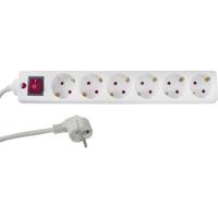 REV 00125101 Stekkerdoos met schakelaar 6-voudig Wit Randaarde stekker 1 stuk(s) - thumbnail