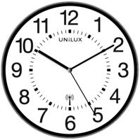 Unilux Wave wandklok, radiogestuurd, diameter 30 cm, zwart-wit - thumbnail
