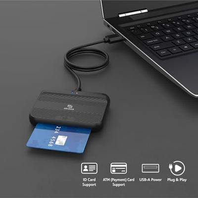 Akasa AK-CR-14BK smart card reader Binnen USB USB 2.0 Zwart