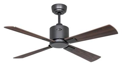 CasaFan ECO NEO III 103 BG-NB/KI WiFi Flügel Nussbaum/Kirsche Plafondventilator 16 W (Ø x h) 103 cm x 360 mm Basaltgrijs Met afstandsbediening, Timer, Met