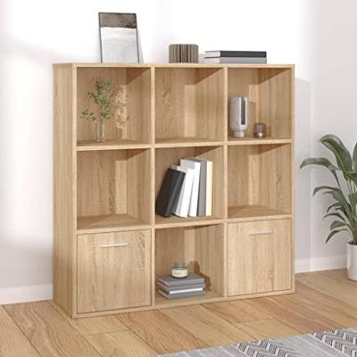VidaXL Boekenkast 98x30x98 cm bewerkt hout sonoma eikenkleurig VidaXL Boekenkast 98x30x98 cm bewerkt hout sonoma eikenkleurig