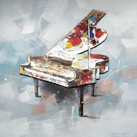 Schilderij - Handgeschilderd - Piano 100x100cm - thumbnail