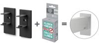 ZACK Linea montageset voor verlijming geschikt voor 2 bevestigingspunten zwart - thumbnail