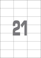 A4 etiketten 70 x 42,3 mm wit 100 vel Sorex - thumbnail
