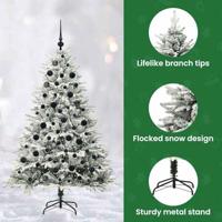 VidaXL Artificial pre-lit kerstboom met ballenset groen 180 cm - thumbnail