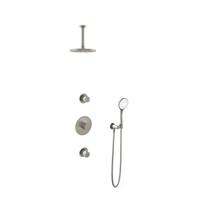 Hotbath Buddy - Inbouw Regendoucheset - 2 Stopkranen - Thermostatisch - Plafondbuis 15 cm - Hoofddouche 200 mm - Ronde Handdouche 3 Standen - Waterbesparend - V02 - thumbnail