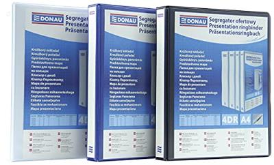 DONAU personaliseerbare ringmap, PP, ft A4, 4 D-ringen van 16 mm, blauw DONAU personaliseerbare ringmap, PP, ft A4, 4 D-ringen van 16 mm, blauw