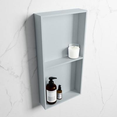 MONDIAZ EASY Nis 59,5x29,5cm in solid surface kleur Clay | Clay. 2 vakken geschikt voor in- of opbouw