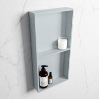 MONDIAZ EASY Nis 59,5x29,5cm in solid surface kleur Clay | Clay. 2 vakken geschikt voor in- of opbouw - thumbnail