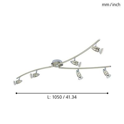 Eglo Led plafondspotMagnum rvs 6-lichts - 92645
