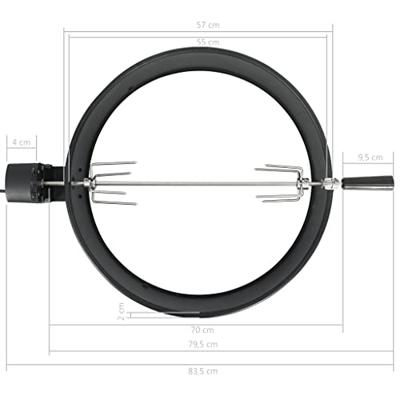 VidaXL Bbq rotisserie ring 57 cm zwart VidaXL Bbq rotisserie ring 57 cm zwart