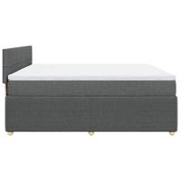 Boxspring met matras stof donkergrijs 200x200 cm - thumbnail