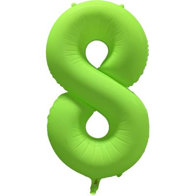 Folieballon Cijfer 8 Neon Groen (86cm)