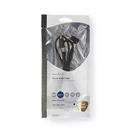 Stereo audiokabel | 3,5 mm male - 3,5 mm male haaks | 1,0 m | Antraciet