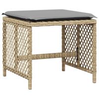 9-delige Tuinset met kussens poly rattan beige - thumbnail