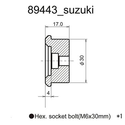 DAYTONA adapter stuureinde "d-mirror". handlebar adapter suz day sw m6x1