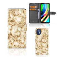 Motorola Moto G9 Plus | Bookcase | Marmer Goud - thumbnail