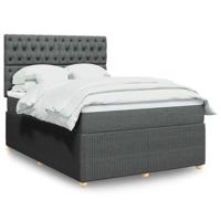 Boxspring met matras stof donkergrijs 140x200 cm - thumbnail