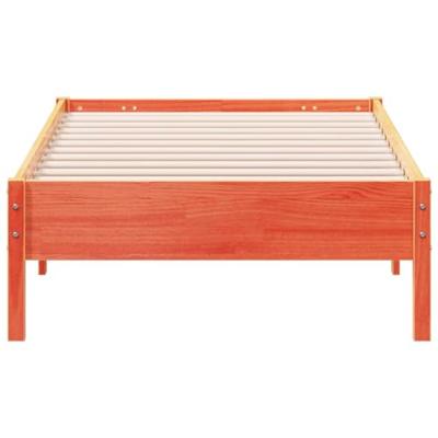 Bedframe zonder matras massief grenenhout wasbruin 75x190 cm