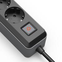 Hama Stekkerdoos 4-voudig USB-C/A 65W PD Schakelaar 1,4 M Zwart/grijs - thumbnail