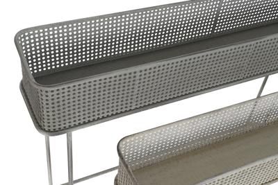 Plantenbakkenset DKD Home Decor 100 x 22 x 70 cm Grijs Metaal Wit Vintage