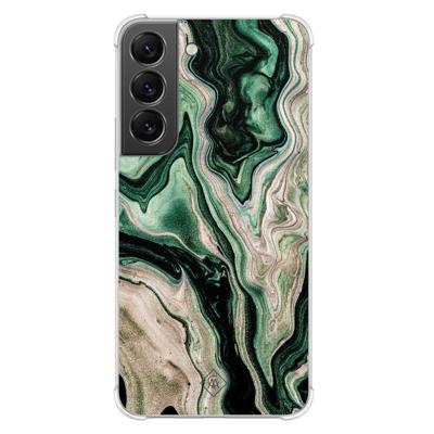 Samsung Galaxy S22 shockproof hoesje - Green waves Samsung Galaxy S22 shockproof hoesje - Green waves