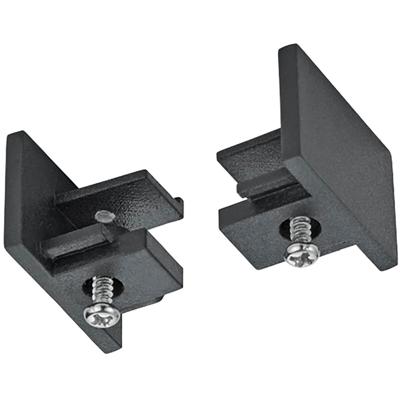 Spanningsrail Eindkappen Set - 2 Fase - Mat Zwart - 2 Stuks