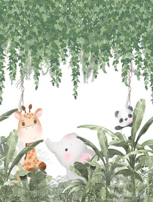 Dutch Cute Walls- Jungle Frnd Exp 212x280cm - CW6016-1