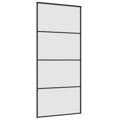 Schuifdeur met beslagset 90x205 cm ESG glas zwart
