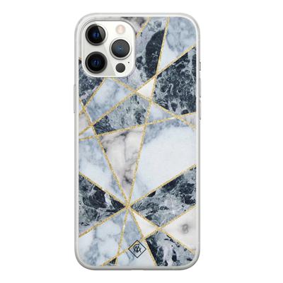 iPhone 12 Pro Max siliconen hoesje - Marmer blauw iPhone 12 Pro Max siliconen hoesje - Marmer blauw