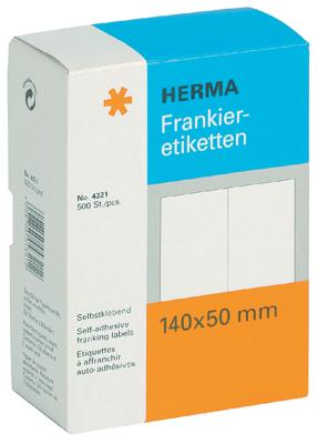 Frankeeretiket herma 4321 dubbel 140x50mm 500st Frankeeretiket herma 4321 dubbel 140x50mm 500st