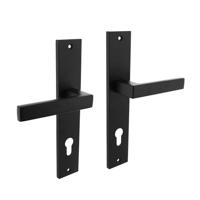 Deurkruk Hera op langschild 245x45mm profielcilindergat 78mm mat zwart - thumbnail