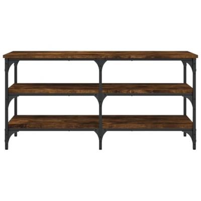 Schoenenbankje 100x38,5x49 cm bewerkt hout gerookt eikenkleurig Schoenenbankje 100x38,5x49 cm bewerkt hout gerookt eikenkleurig