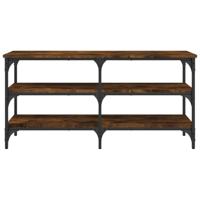 Schoenenbankje 100x38,5x49 cm bewerkt hout gerookt eikenkleurig - thumbnail