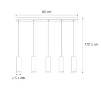 QAZQA Moderne hanglamp zwart met hout 5-lichts - Jeana - thumbnail